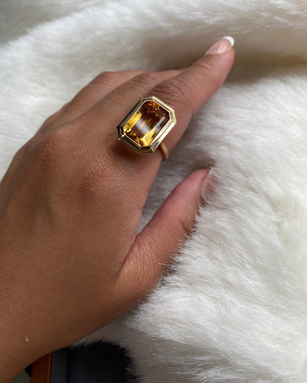 Citrine & 18k Gold Manhattan Ring