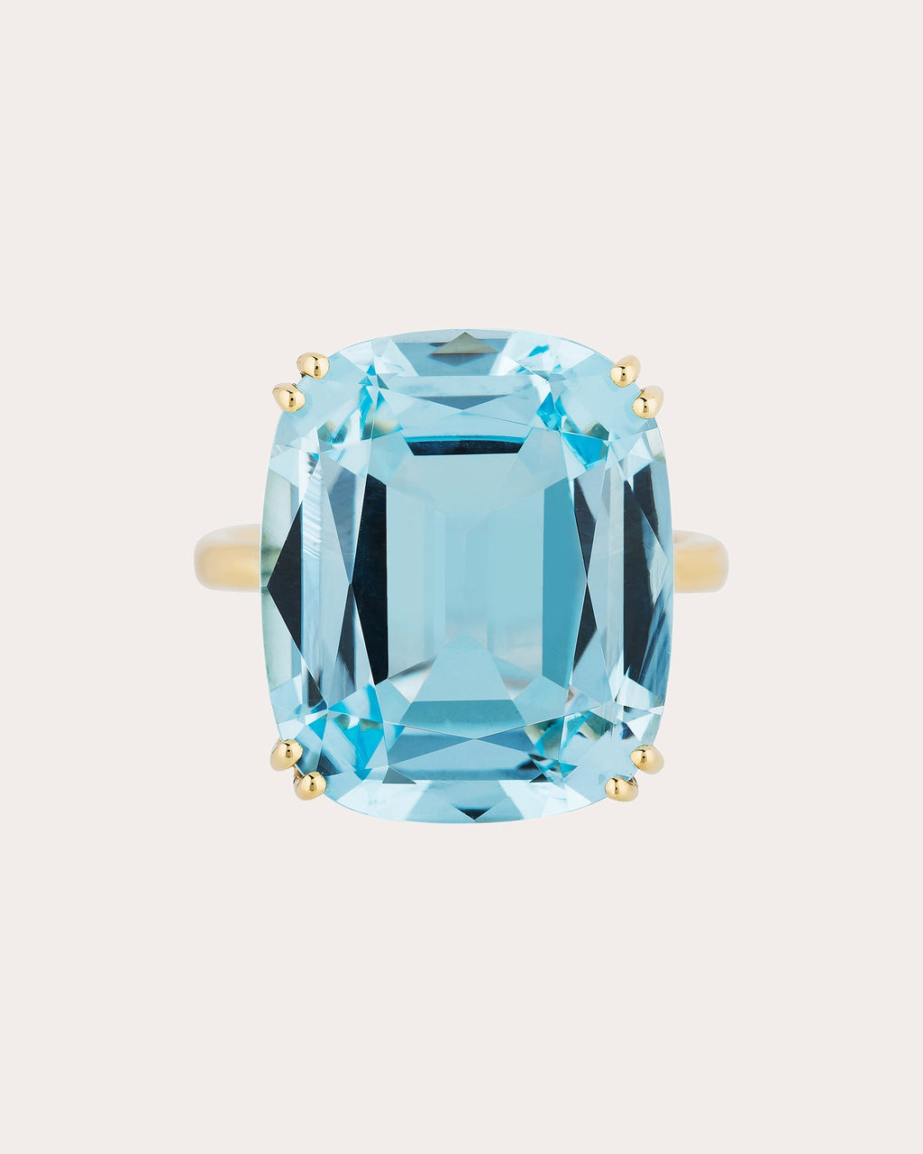 Blue Topaz & 18k Gold Gossip Ring