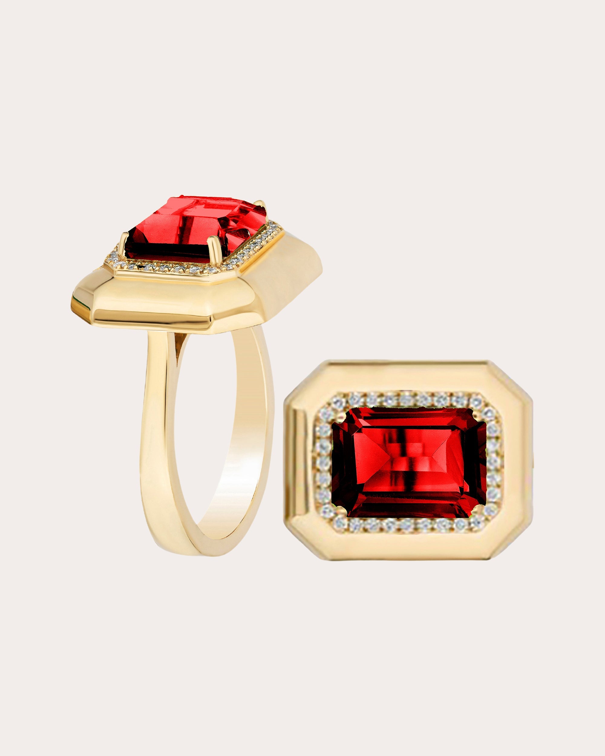 Garnet & Diamond 18k Gold Limited Edition Ring