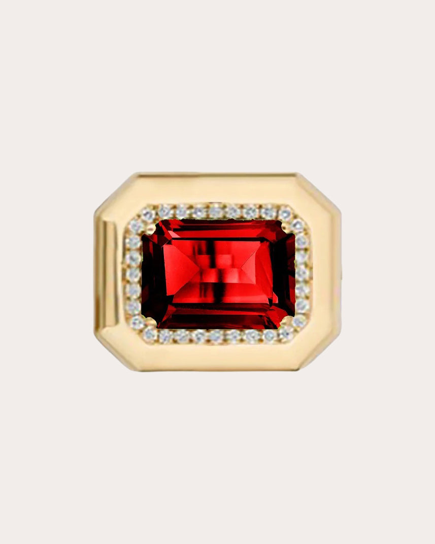 Garnet & Diamond 18k Gold Limited Edition Ring