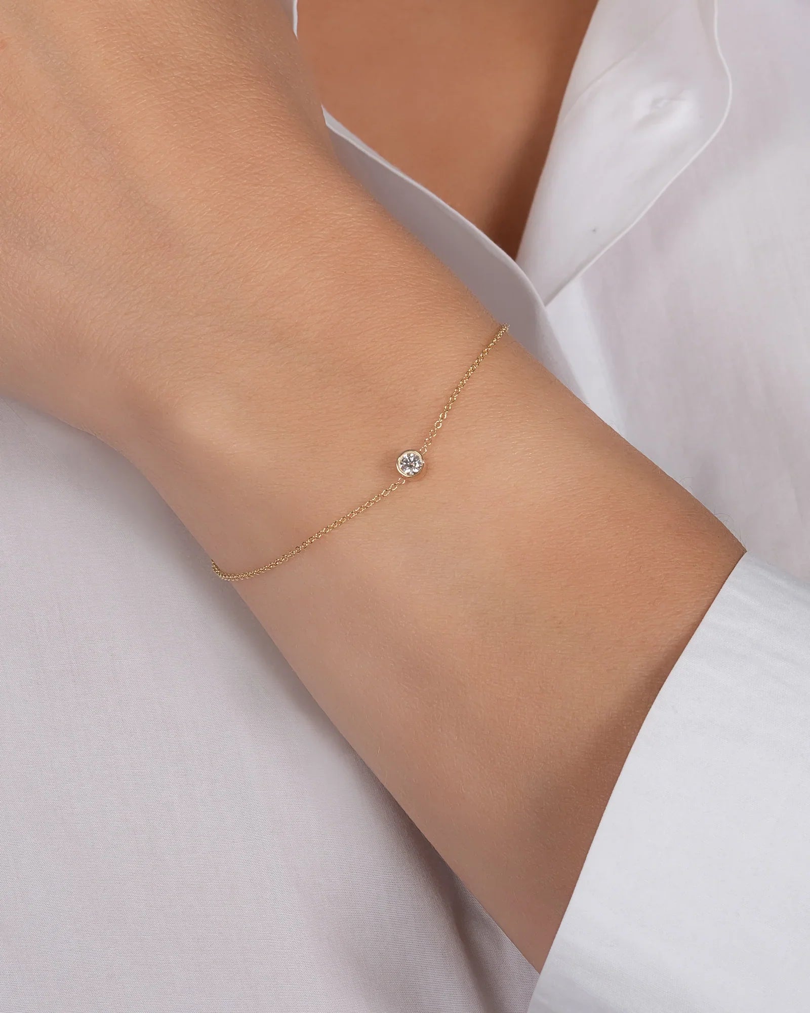 Diamond & 14k Gold Large Bezel Bracelet