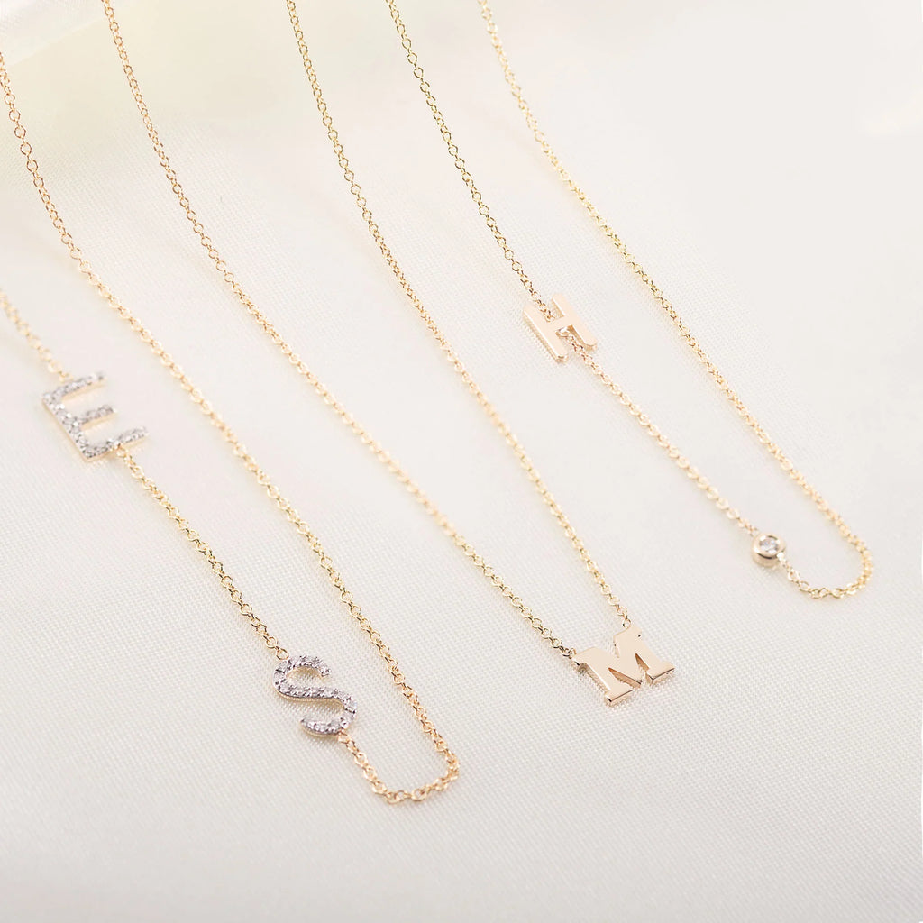 14k Gold Initial Pendant Necklace
