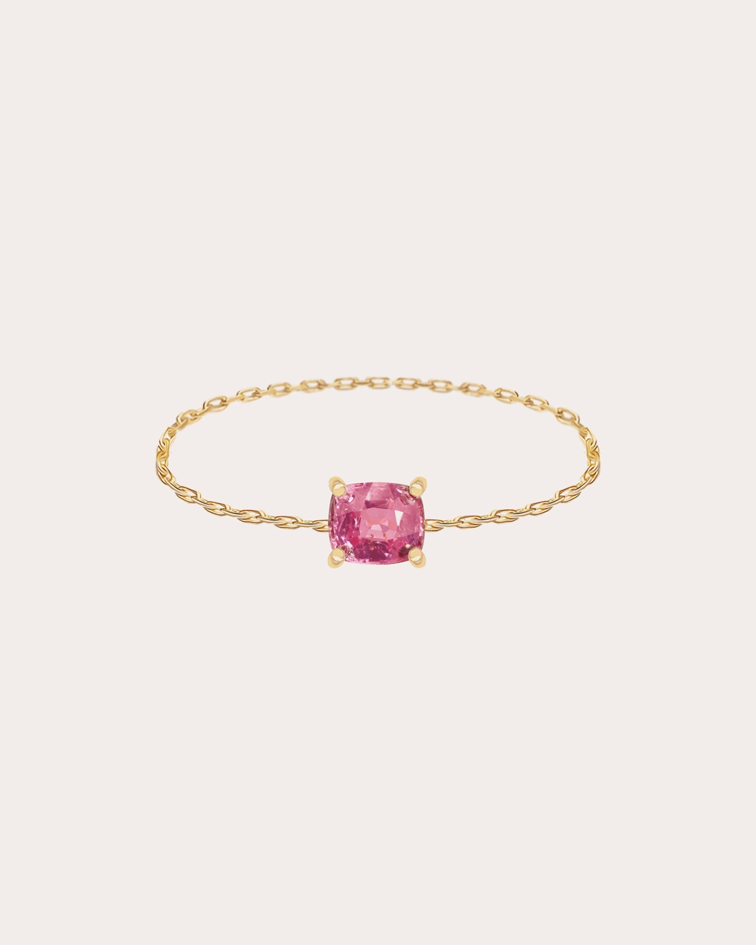 Jedi Spinel & 18k Gold Chain Ring