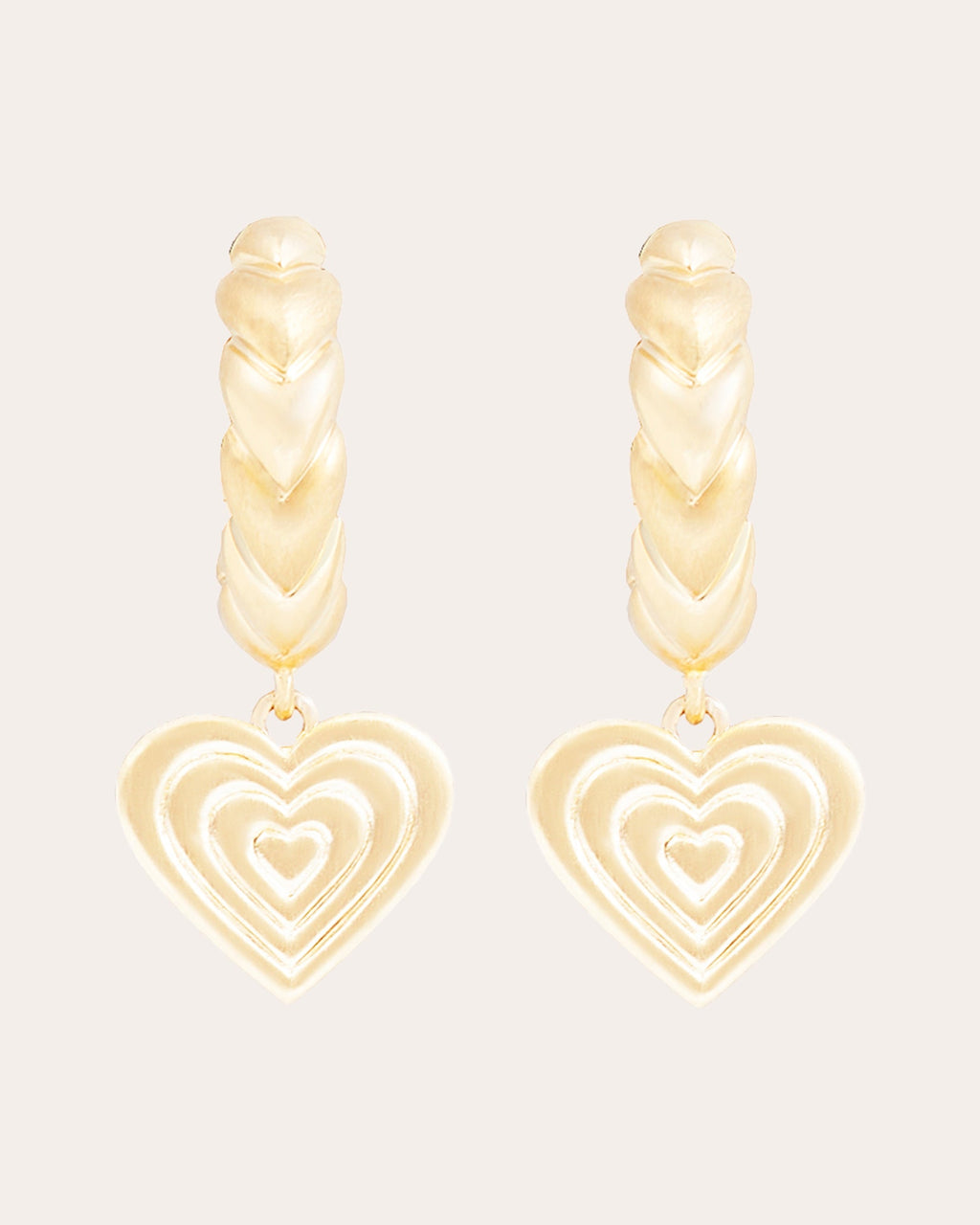 Pink Sapphire & 14k Gold Juju Heart Hoop Earrings