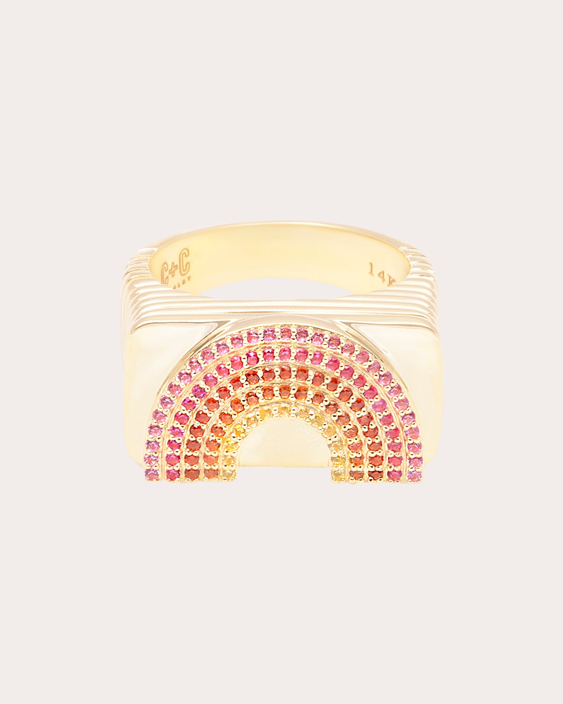 Multicolor Sapphire & 14k Gold Juju Rainbow Ring