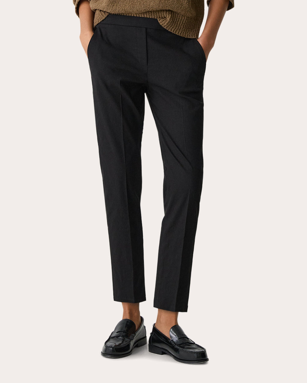 Treeca Good Linen Cropped Pull-On Pants