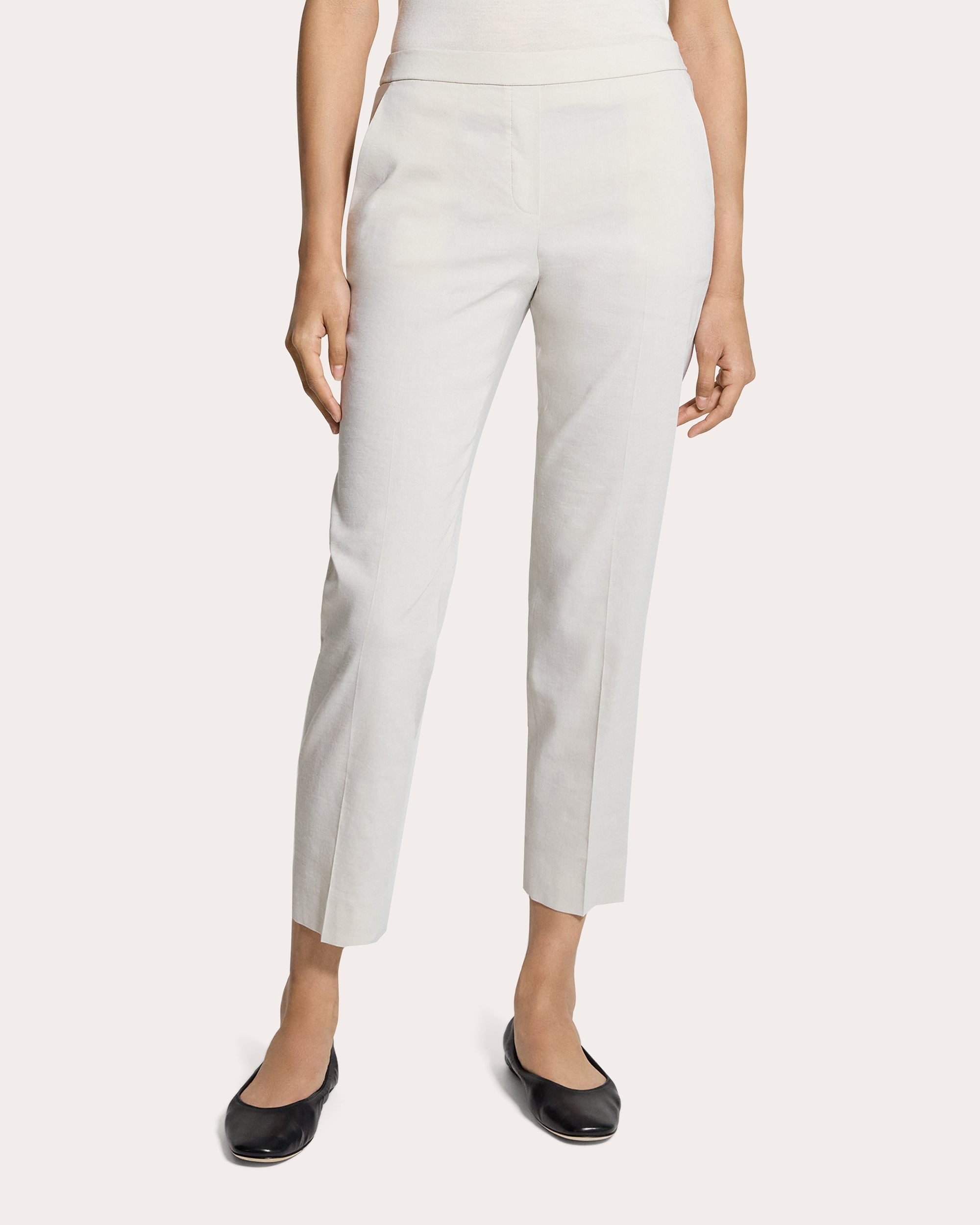 Treeca Good Linen Cropped Pull-On Pants