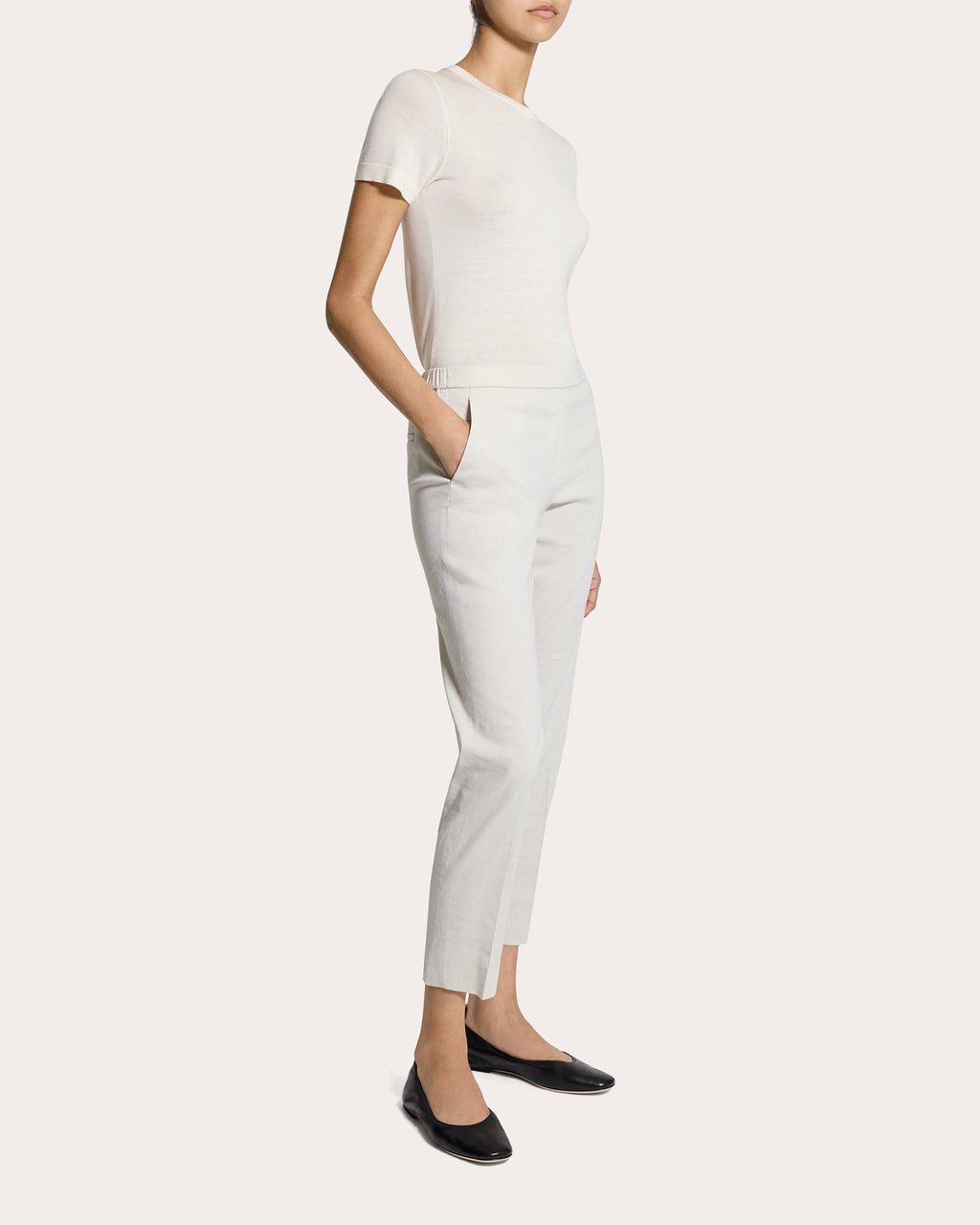 Treeca Good Linen Cropped Pull-On Pants