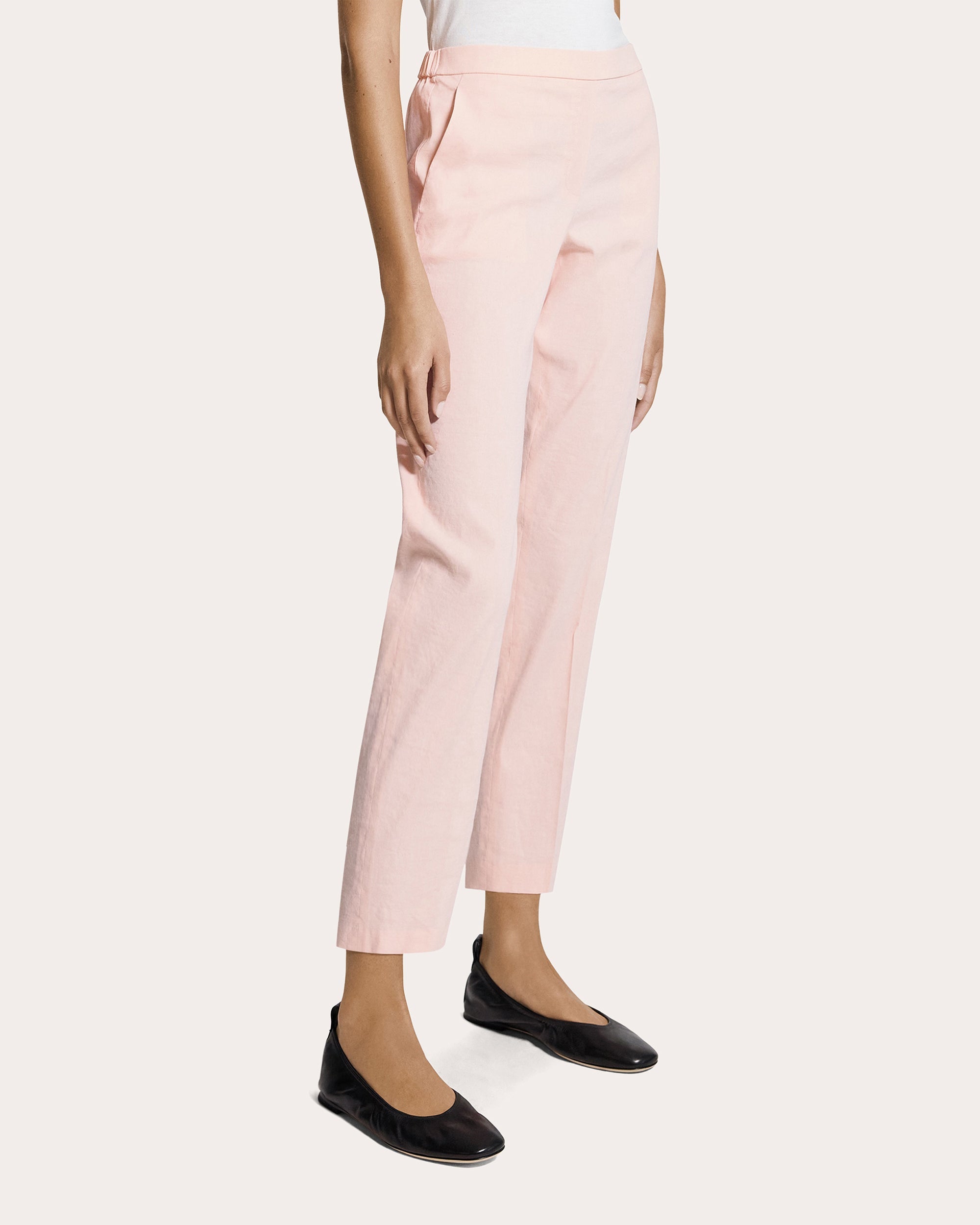 Treeca Good Linen Cropped Pull-On Pants