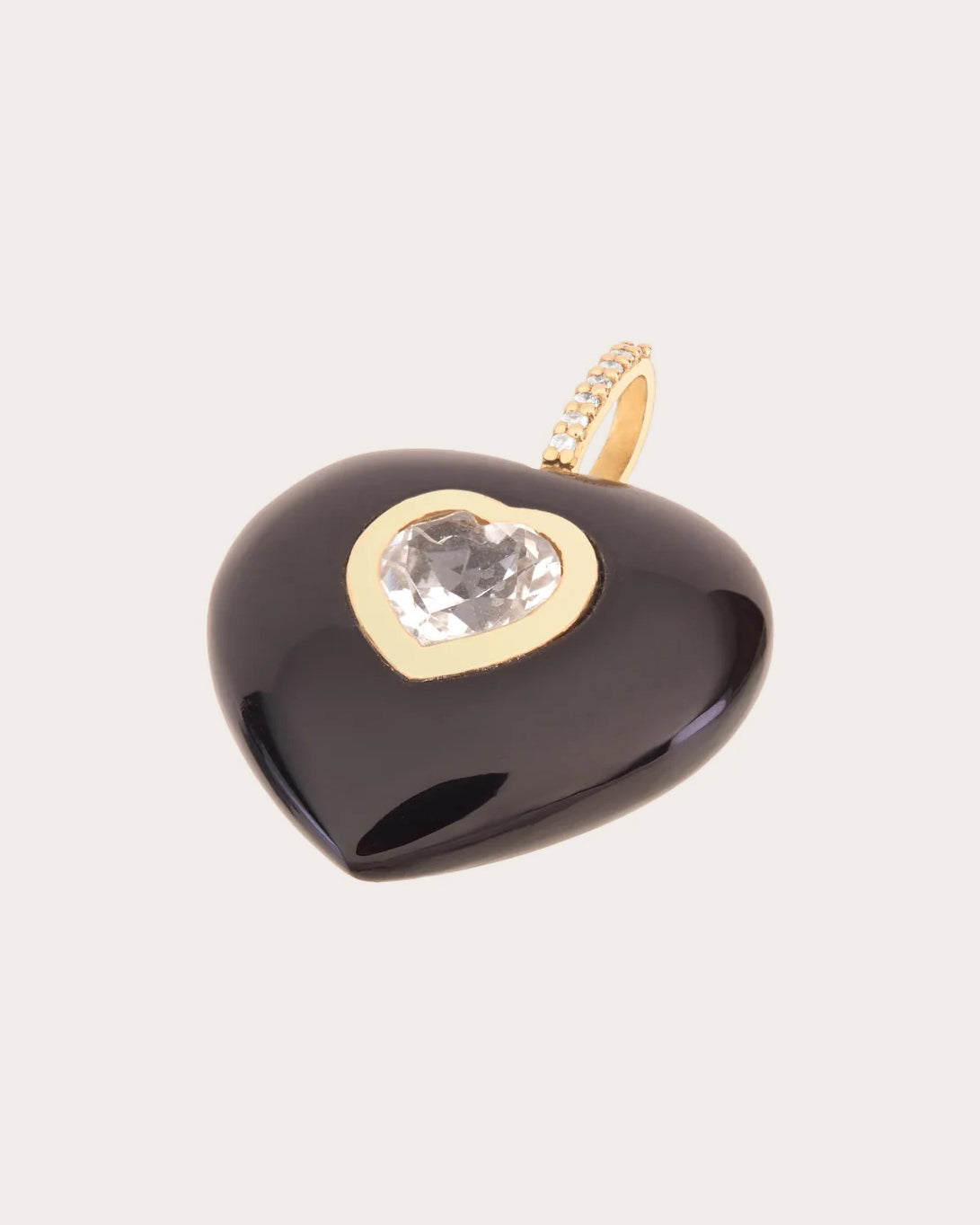 Black Onyx Carved Heart Pendant
