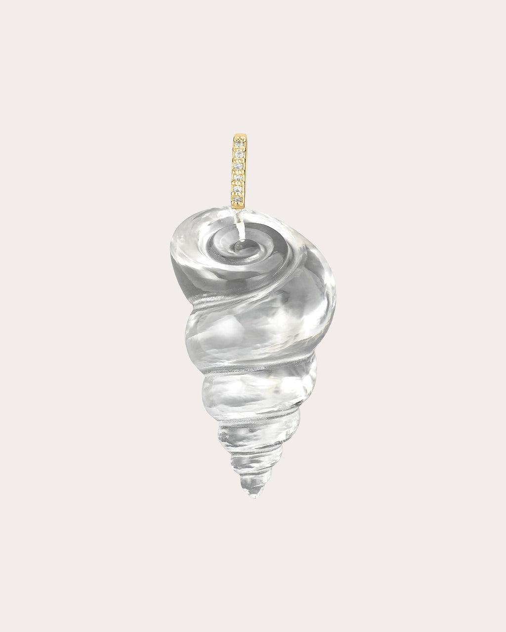 Small Crystal Tulip Shell Pendant