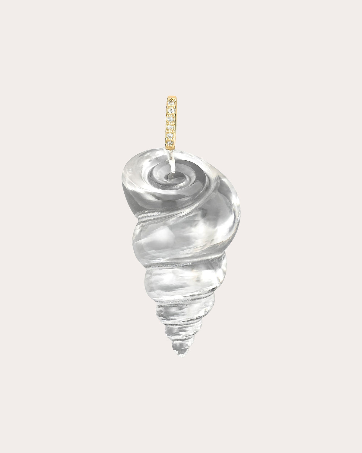 Small Crystal Tulip Shell Pendant