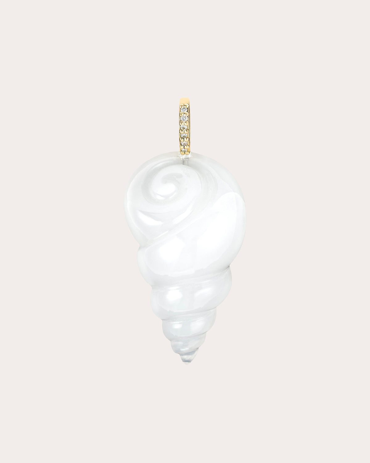 Large White Onyx Tulip Shell Pendant