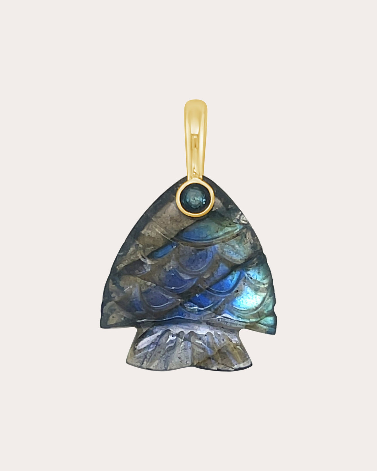 Labradorite & Blue Topaz Fish Pendant