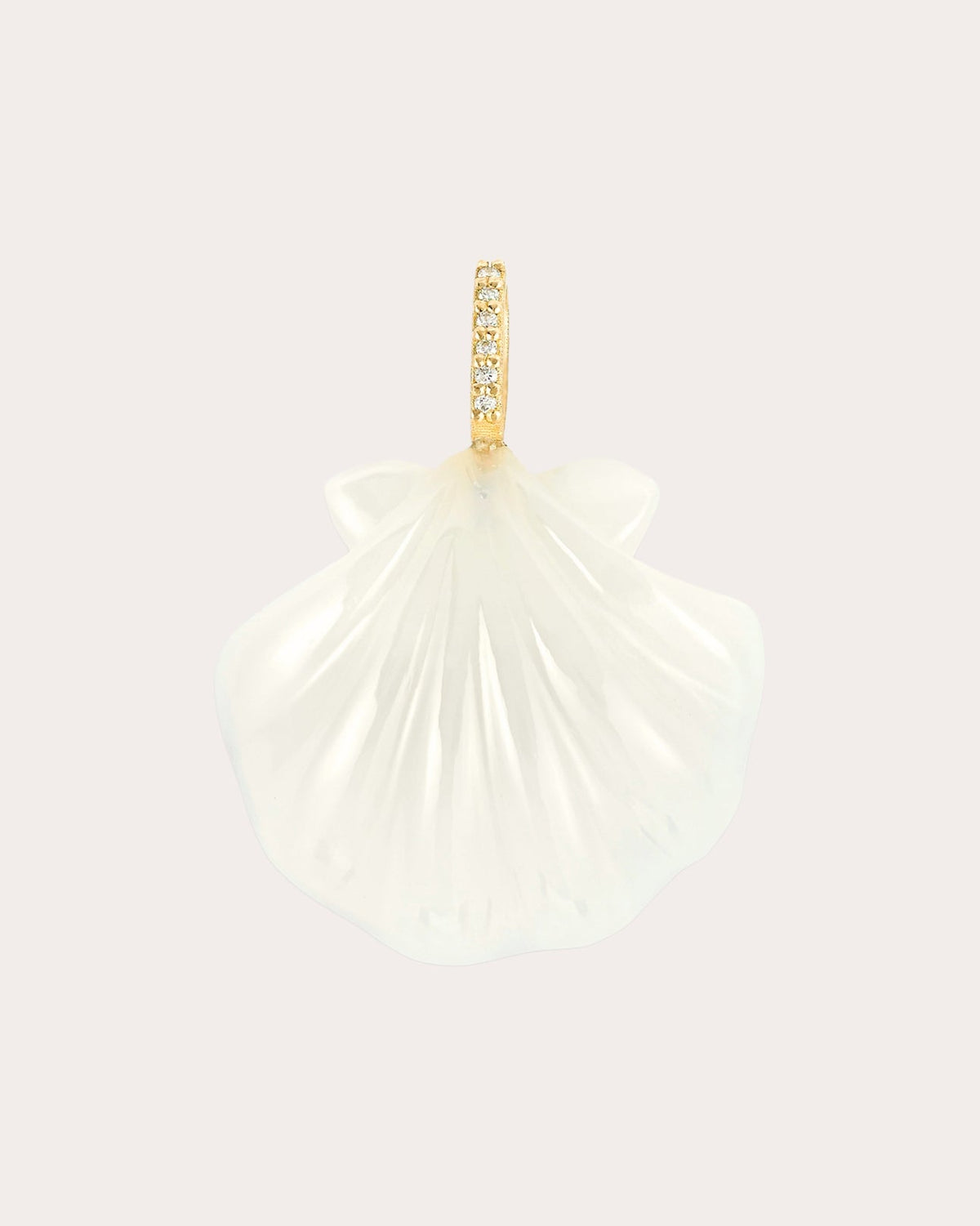 White Onyx Scallop Shell Pendant