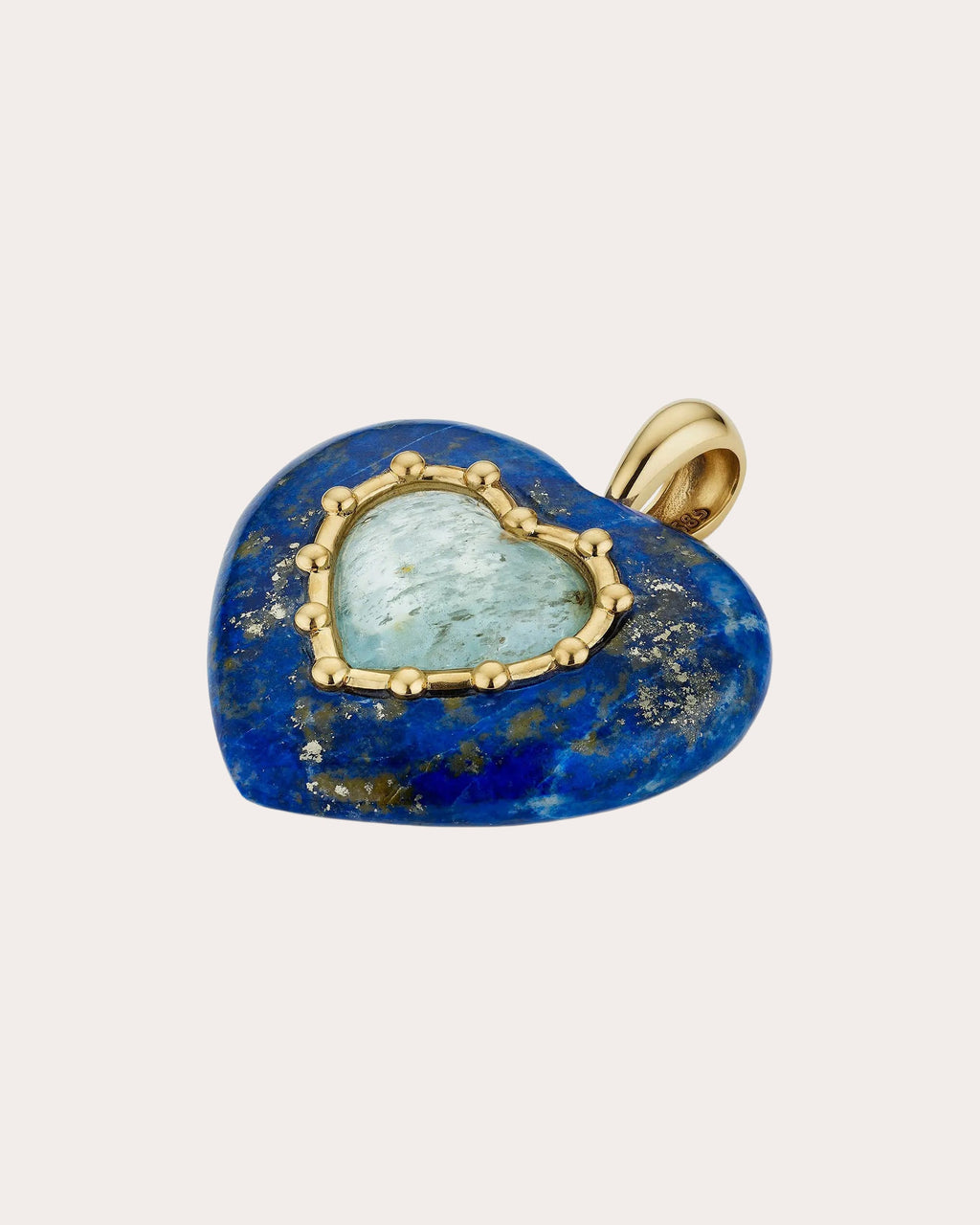 Lapis & Aquamarine Sacred Heart Pendant