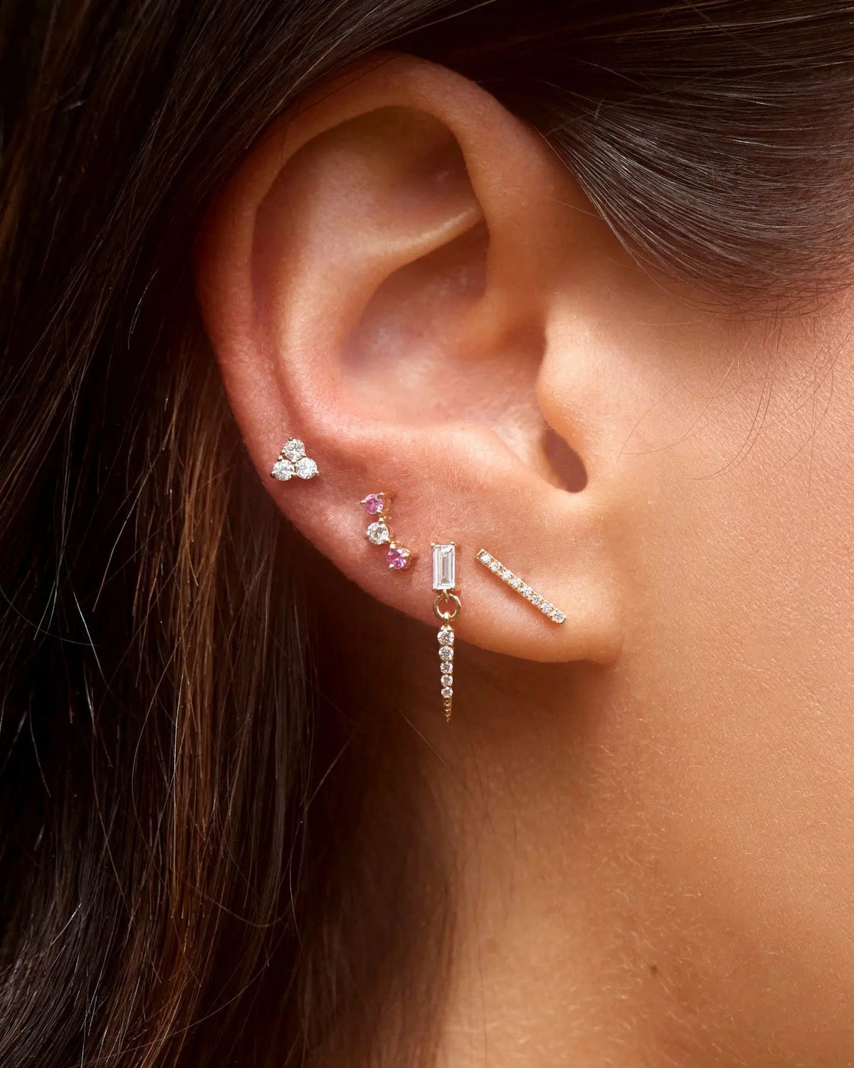 Diamond Baguette Drop Earrings