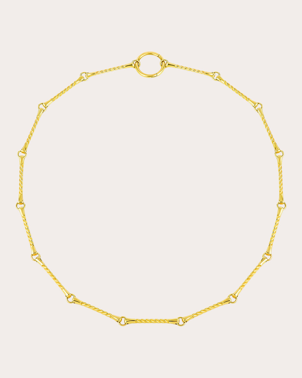14k Gold Twisted Bar Necklace