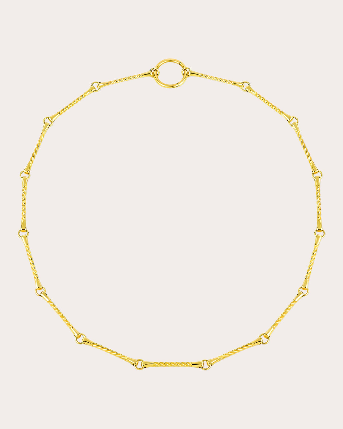 14k Gold Twisted Bar Necklace