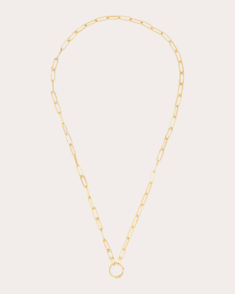 14k Gold Paperclip Chain Necklace