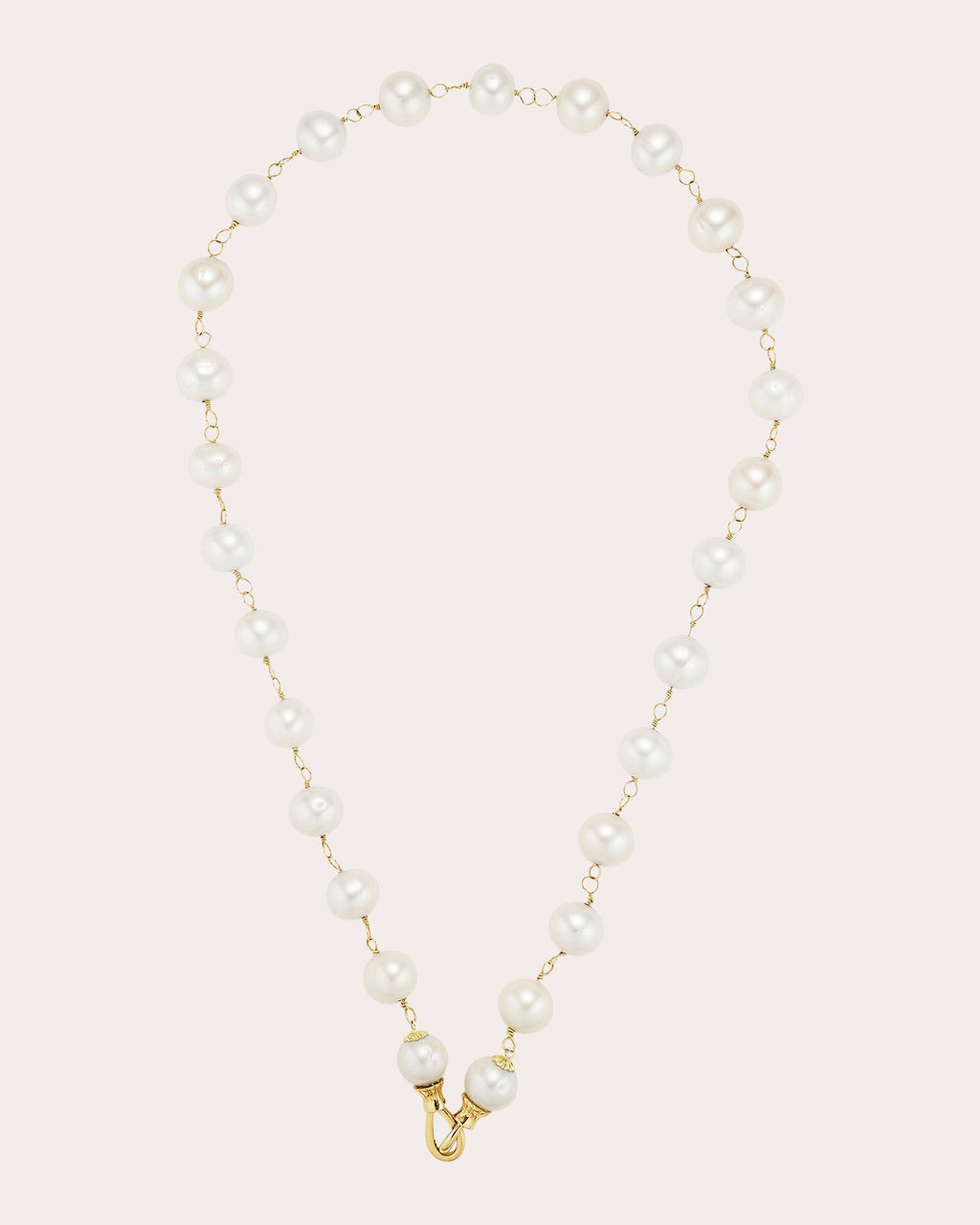 14k Gold String of Pearls Necklace