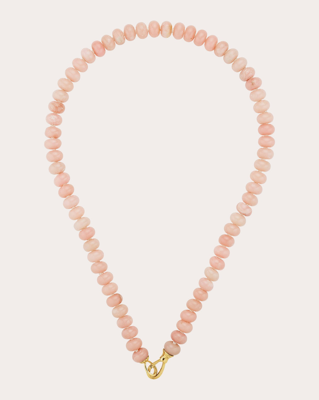 Pink Opal Rondelle Beaded Necklace