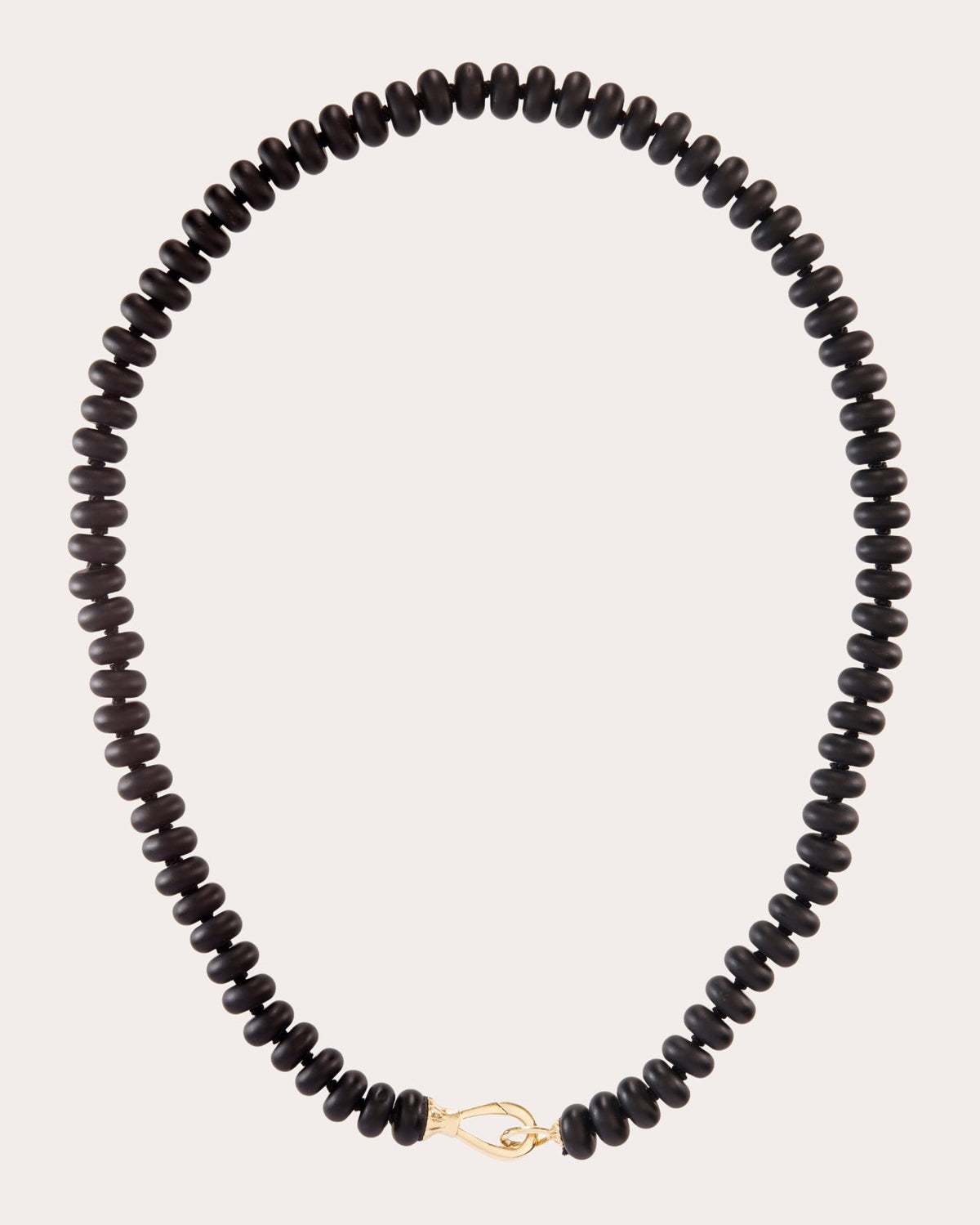 Black Onyx Rondelle Beaded Necklace