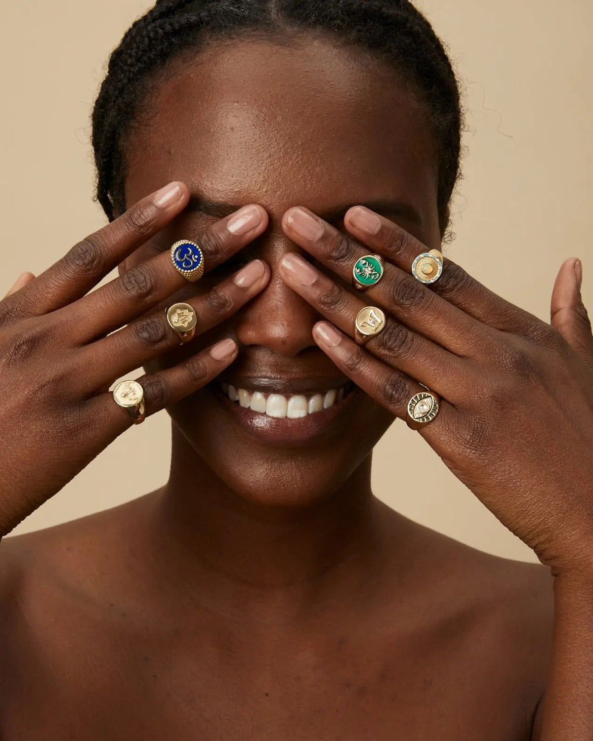 Opal Sunburst Signet Ring