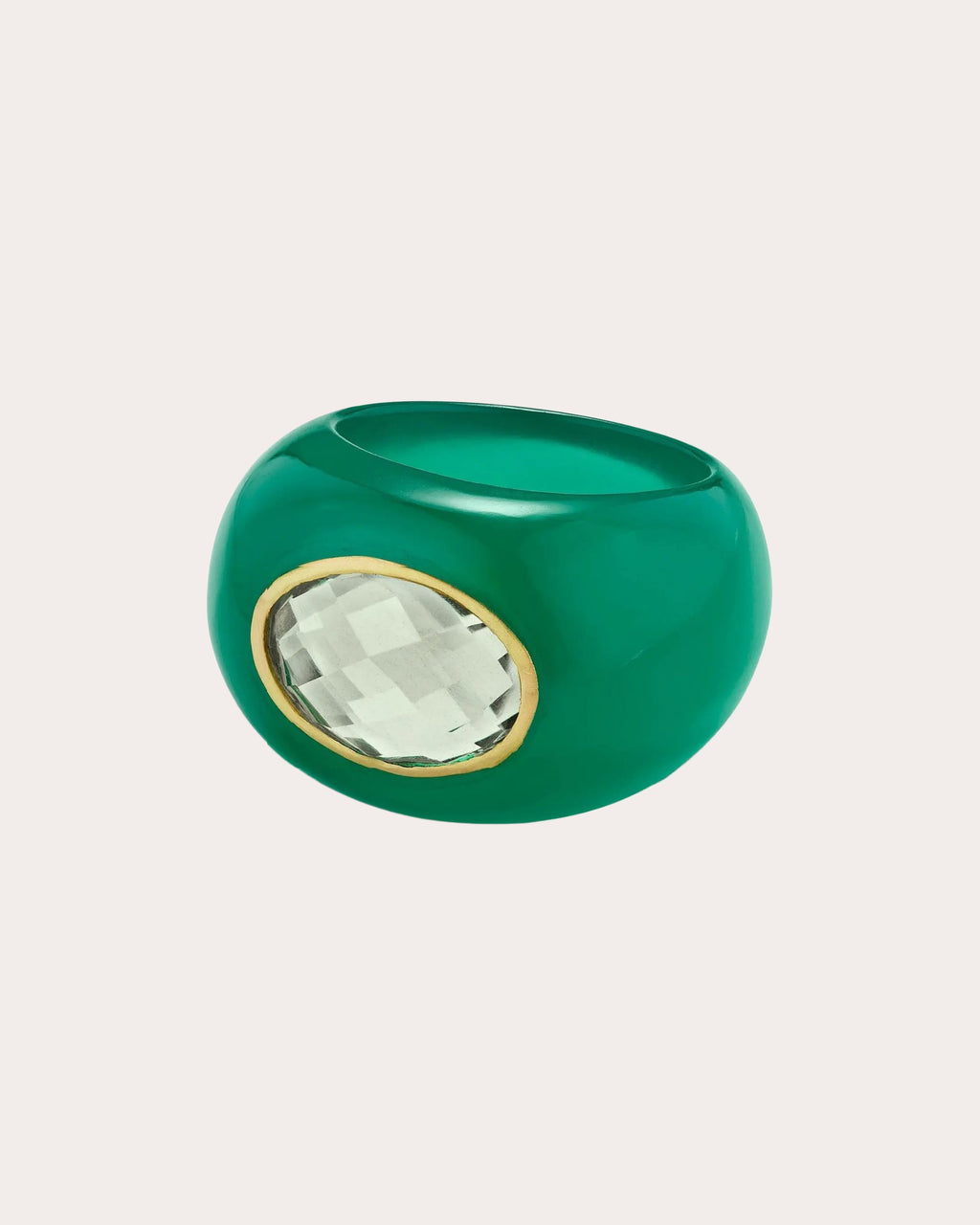 Green Onyx & Green Amethyst Sculptural Ring