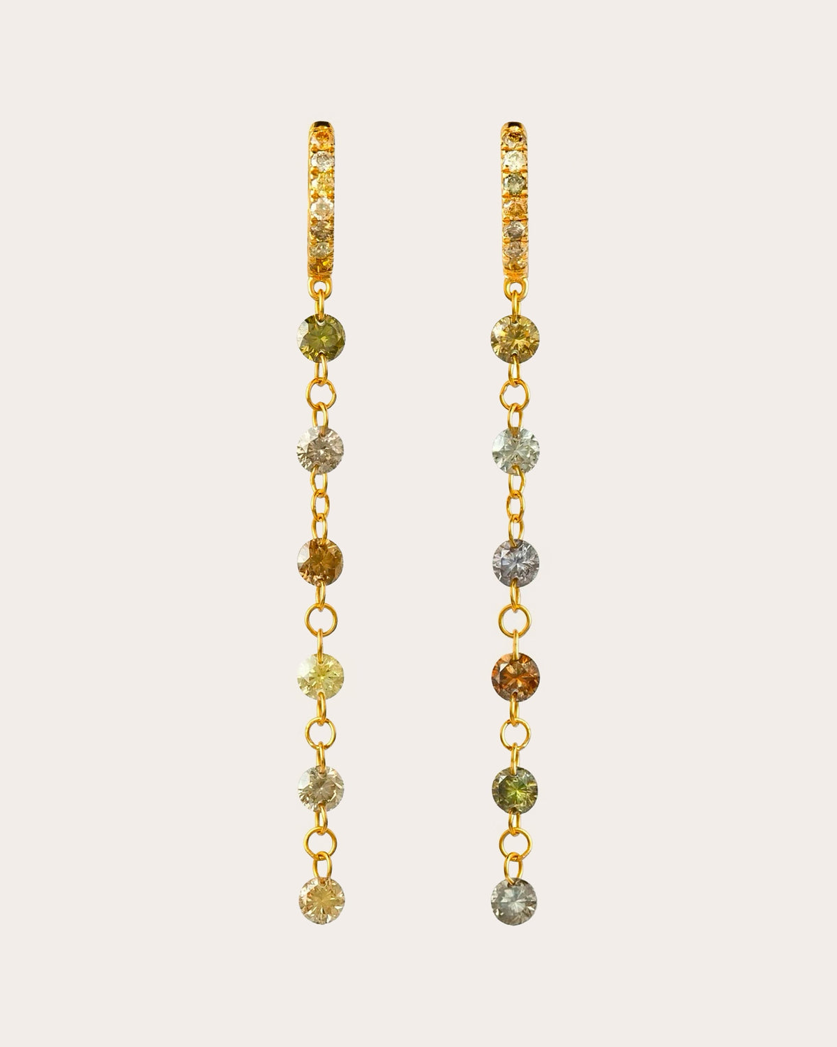 Colored Diamond Petite Drilled Drop Earrings