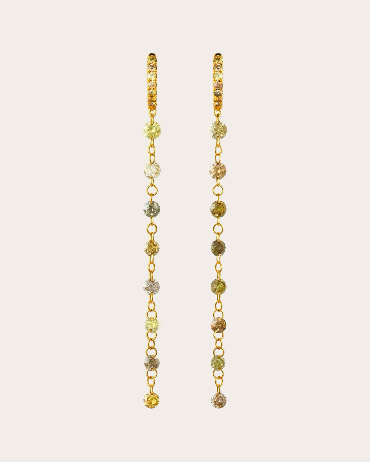 Colored Diamond Large Drilled Drop Earrings