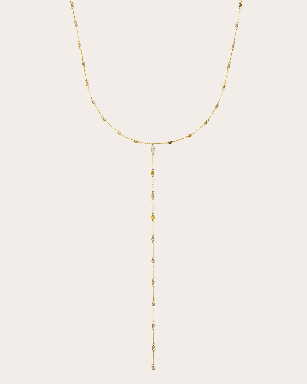 Colored Diamond Drilled Lariat Necklace