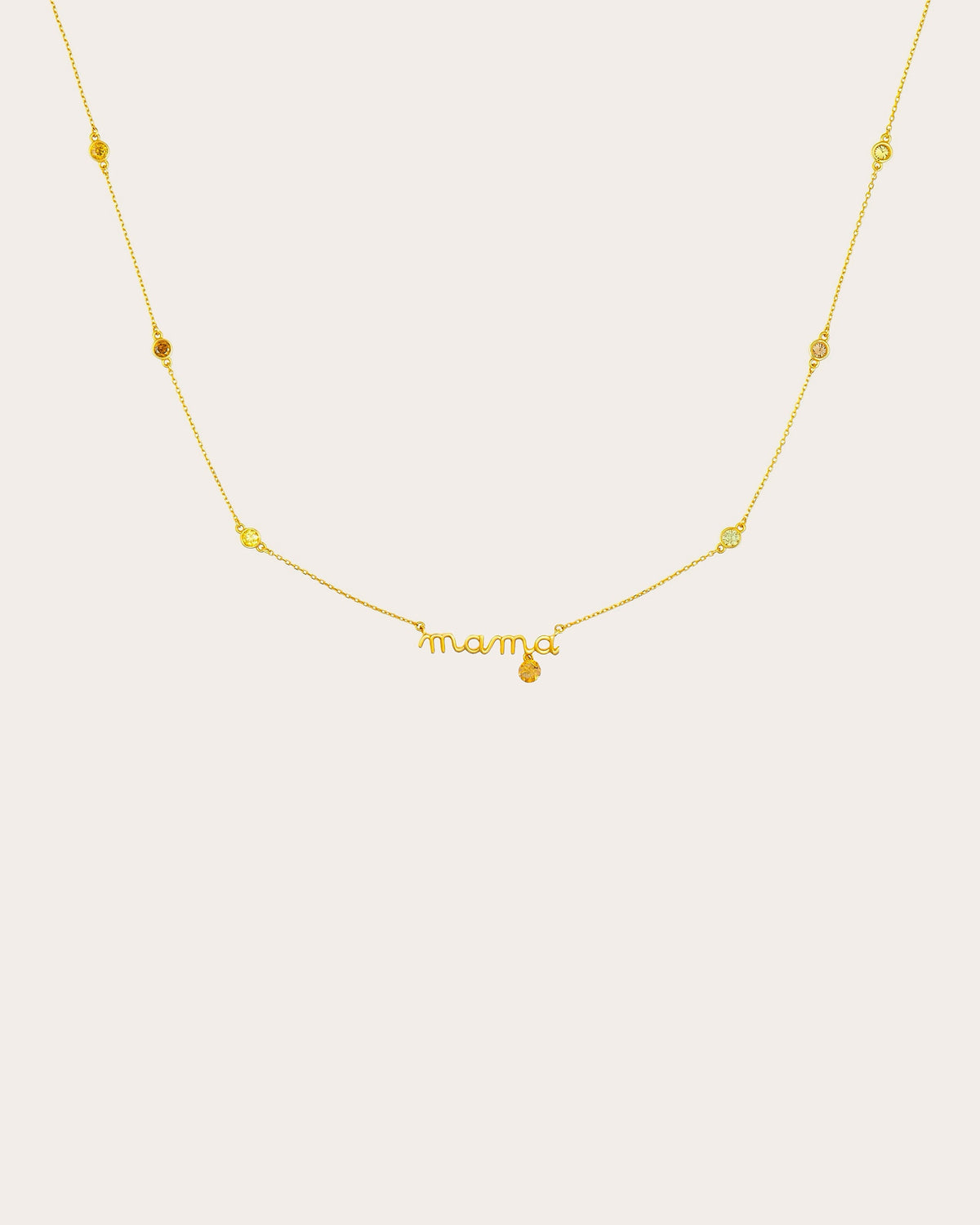 Colored Diamond 'Mama' Bezel Pendant Necklace