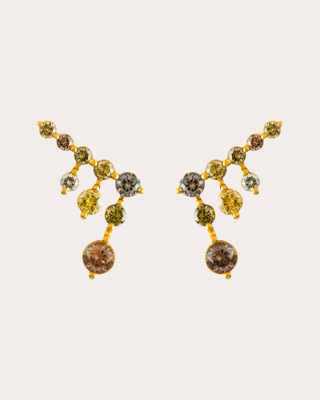 Colored Diamond Drip Stud Earrings