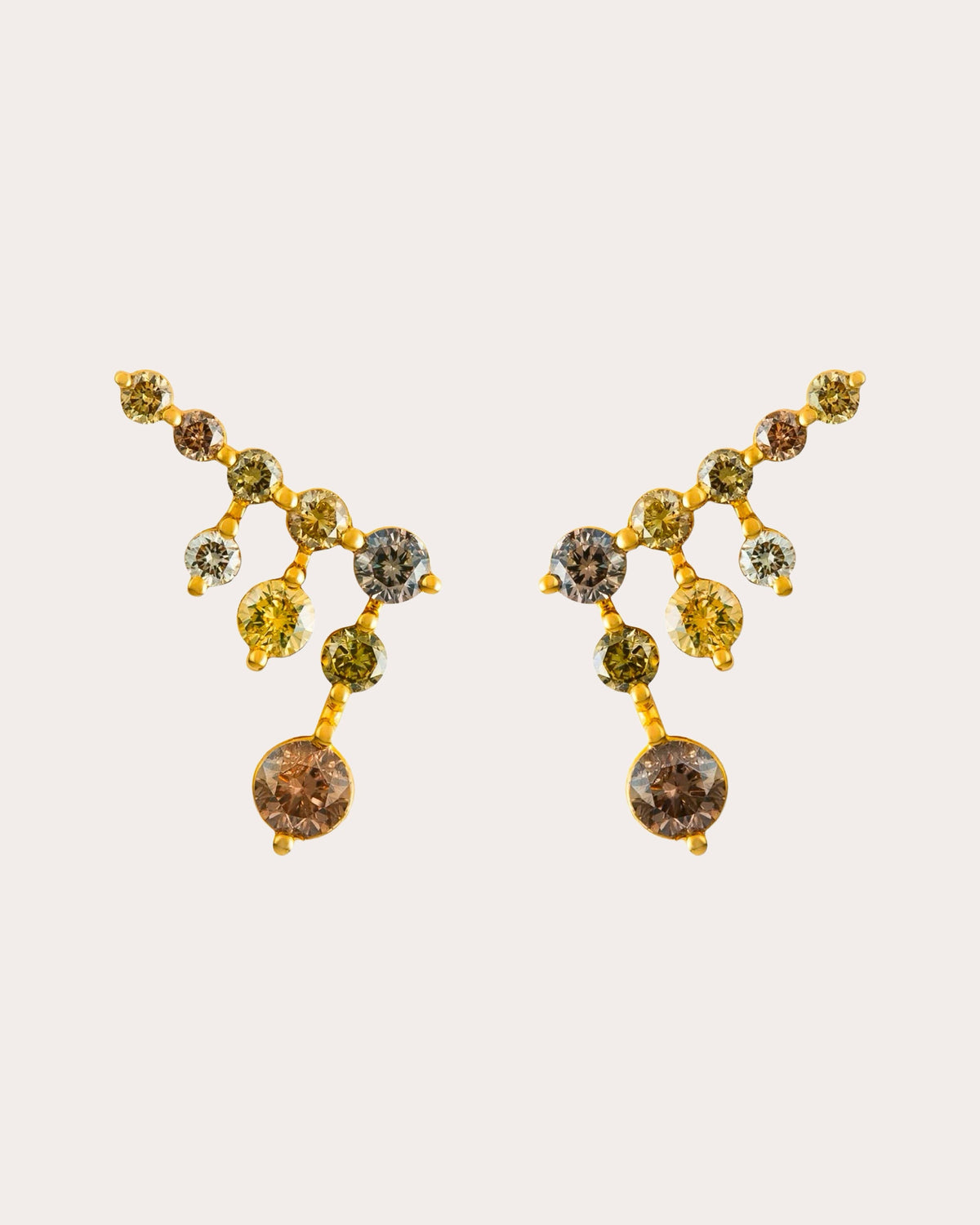 Colored Diamond Drip Stud Earrings