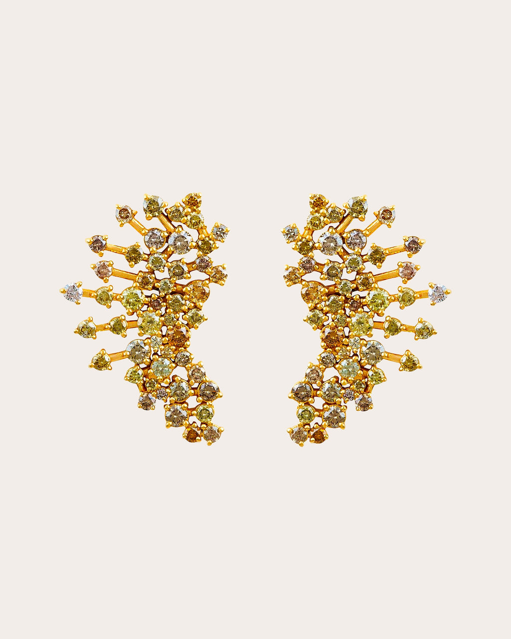 Colored Diamond Constellation Stud Earrings