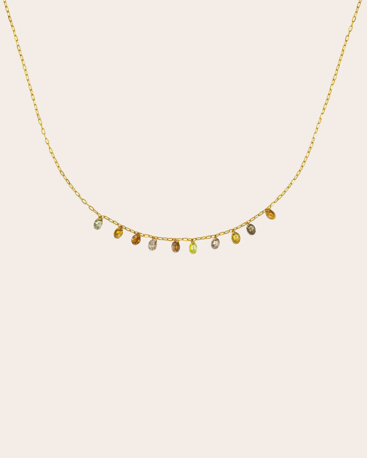 Colored Diamond Petite Drilled Drop Necklace