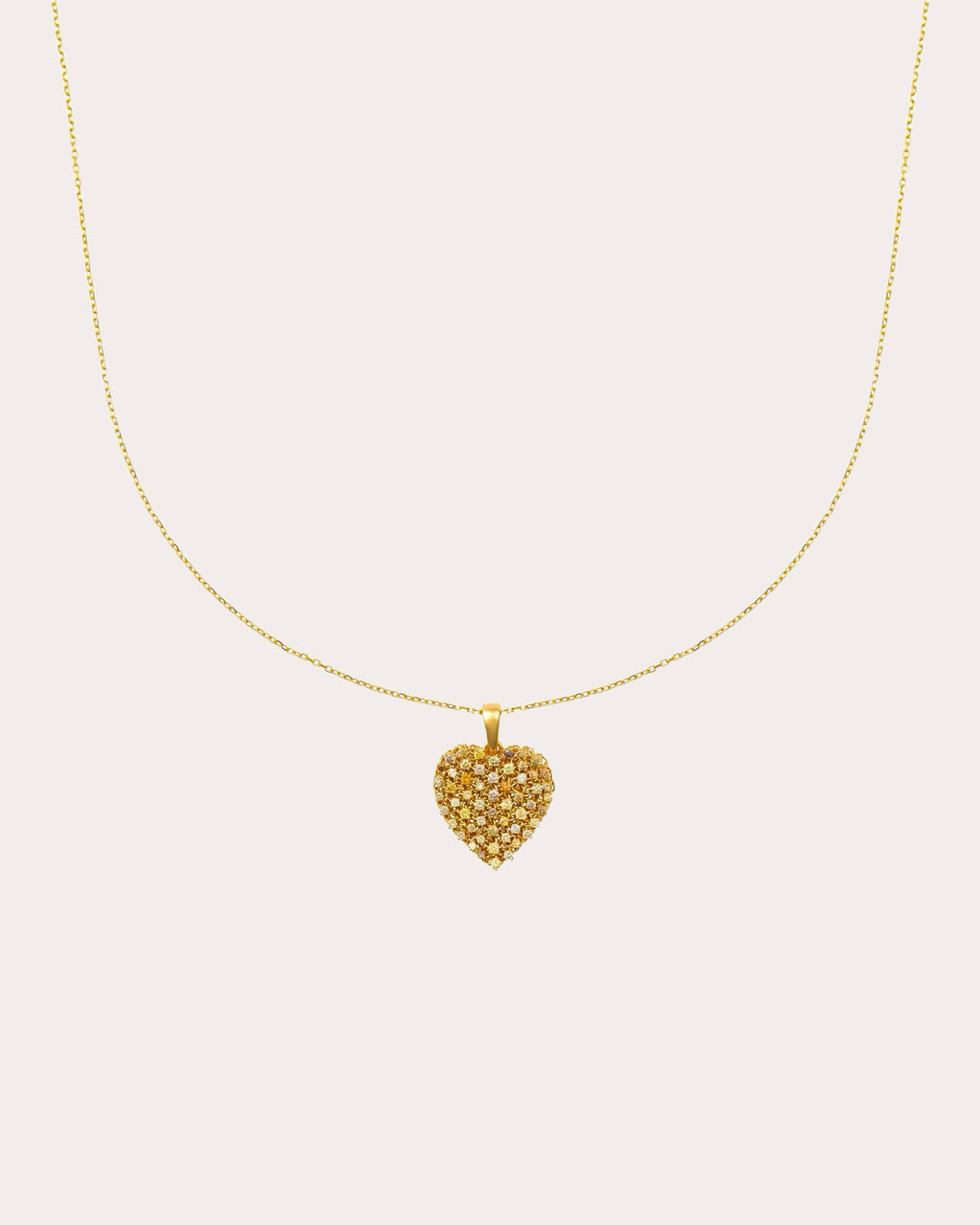 Colored Diamond Petite Mesh Heart Necklace