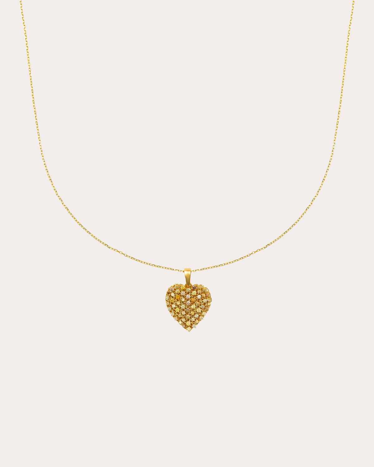 Colored Diamond Petite Mesh Heart Necklace