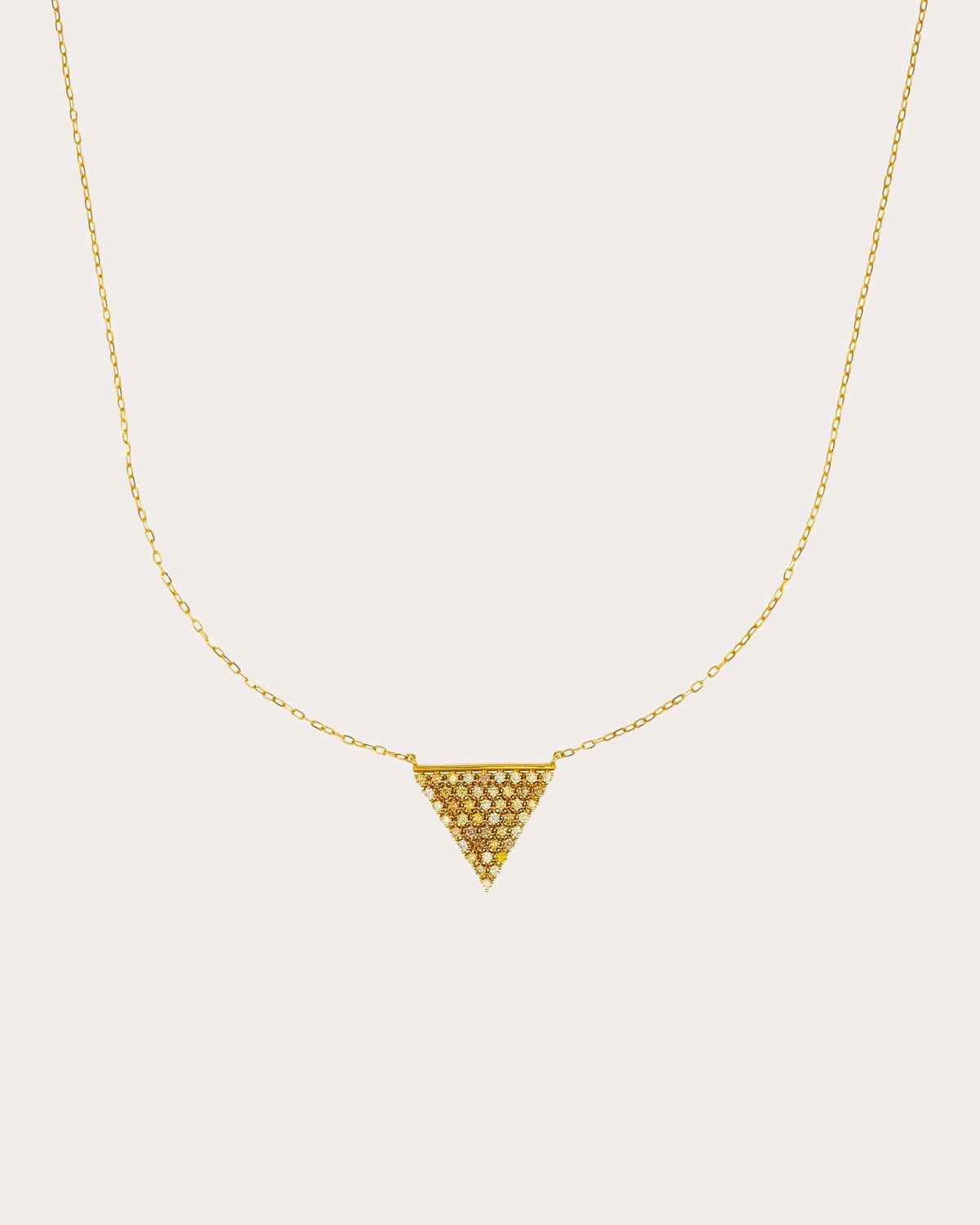 Colored Diamond Pyramid Mesh Pendant Necklace