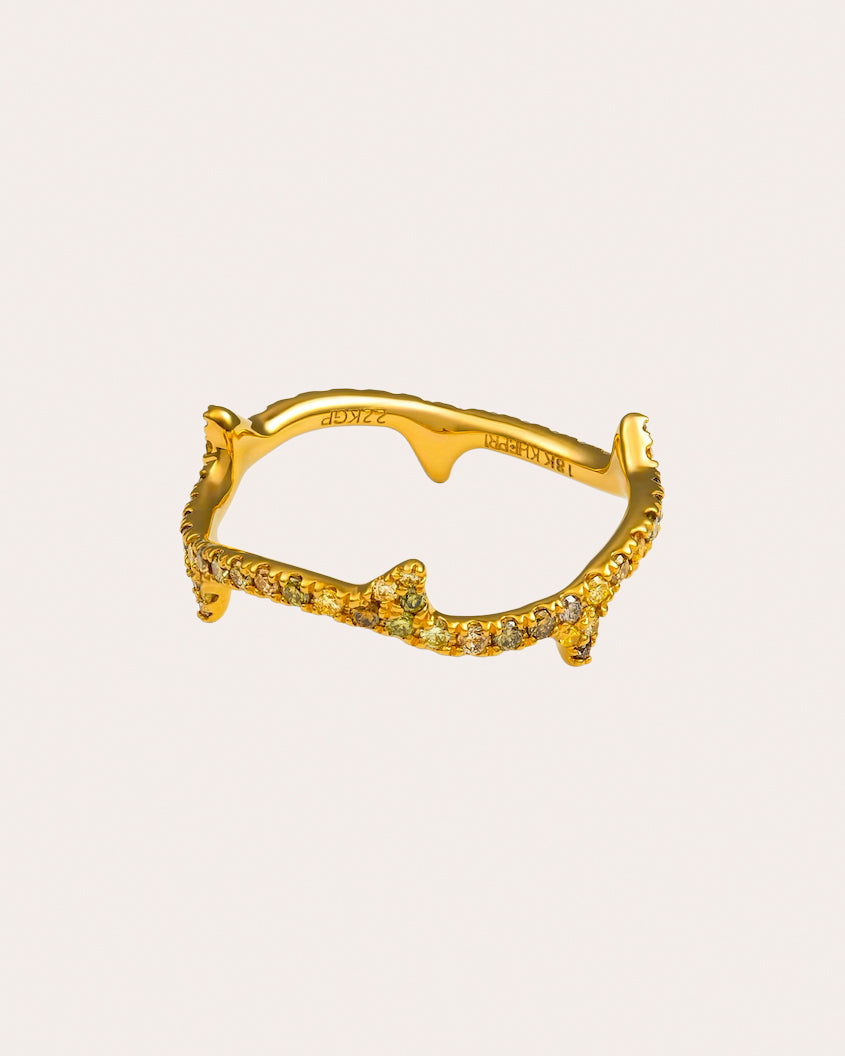 Colored Diamond Thorn Ring