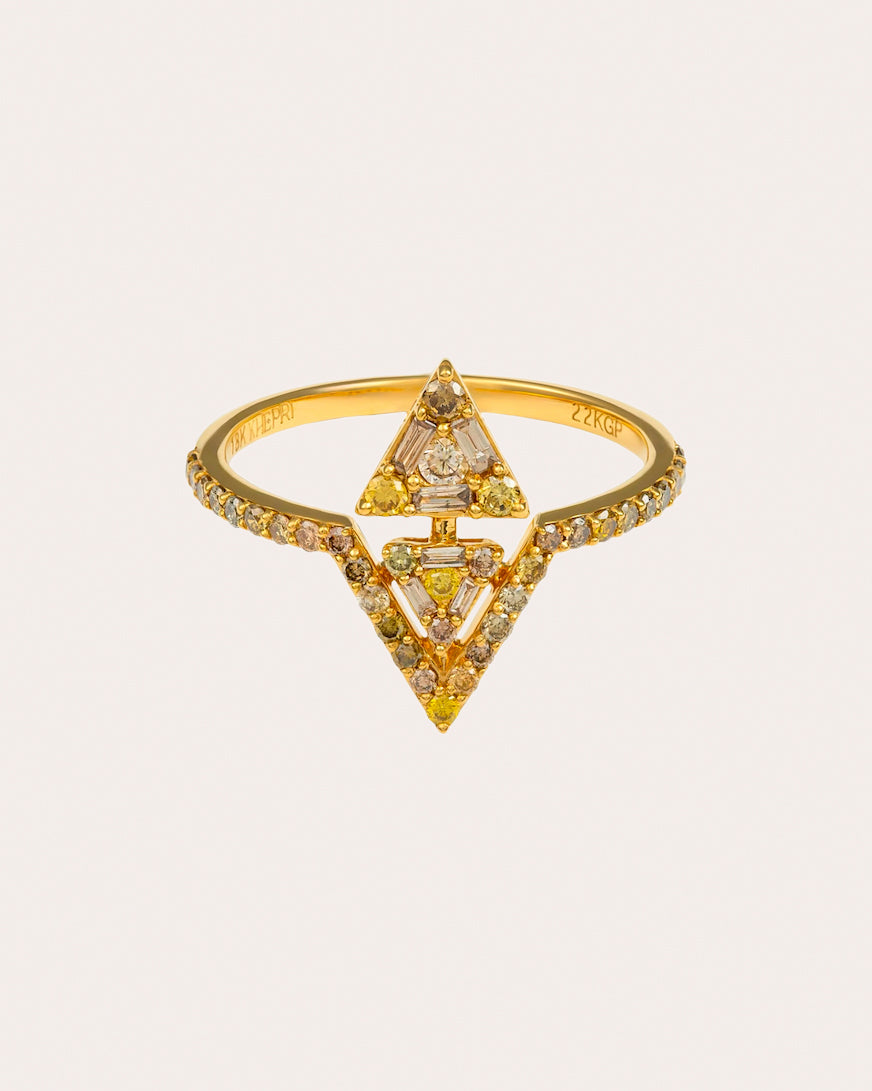 Colored Diamond Prism Ring