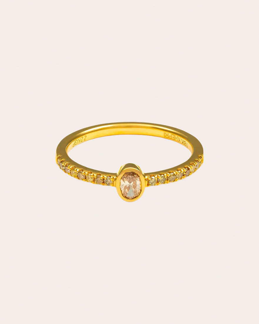 Colored Diamond Oval Ring