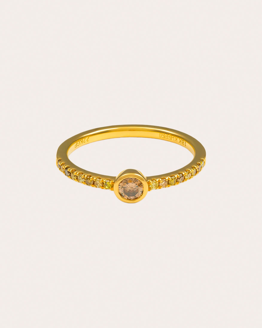 Colored Diamond Round Ring
