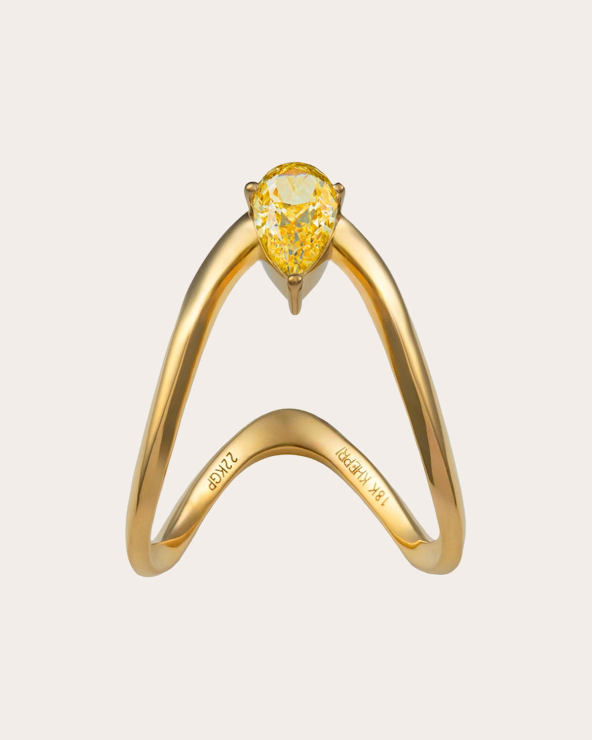 Colored Diamond Pear Vanki Ring