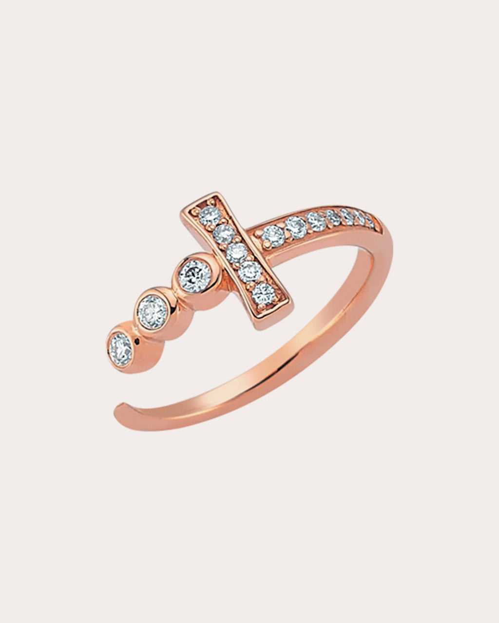 Diamond & 14k Rose Gold Sword Ring