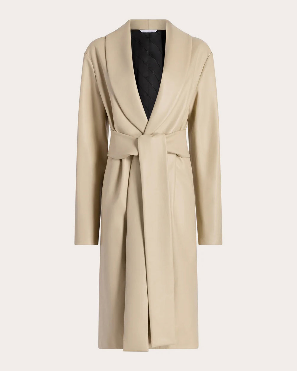 Leather Shawl Collar Robe Coat