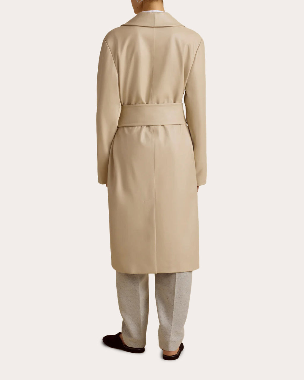Leather Shawl Collar Robe Coat