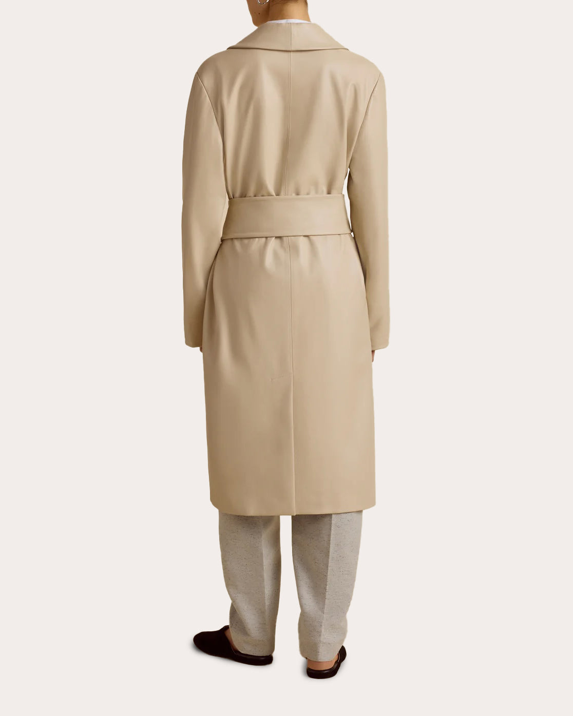 Leather Shawl Collar Robe Coat