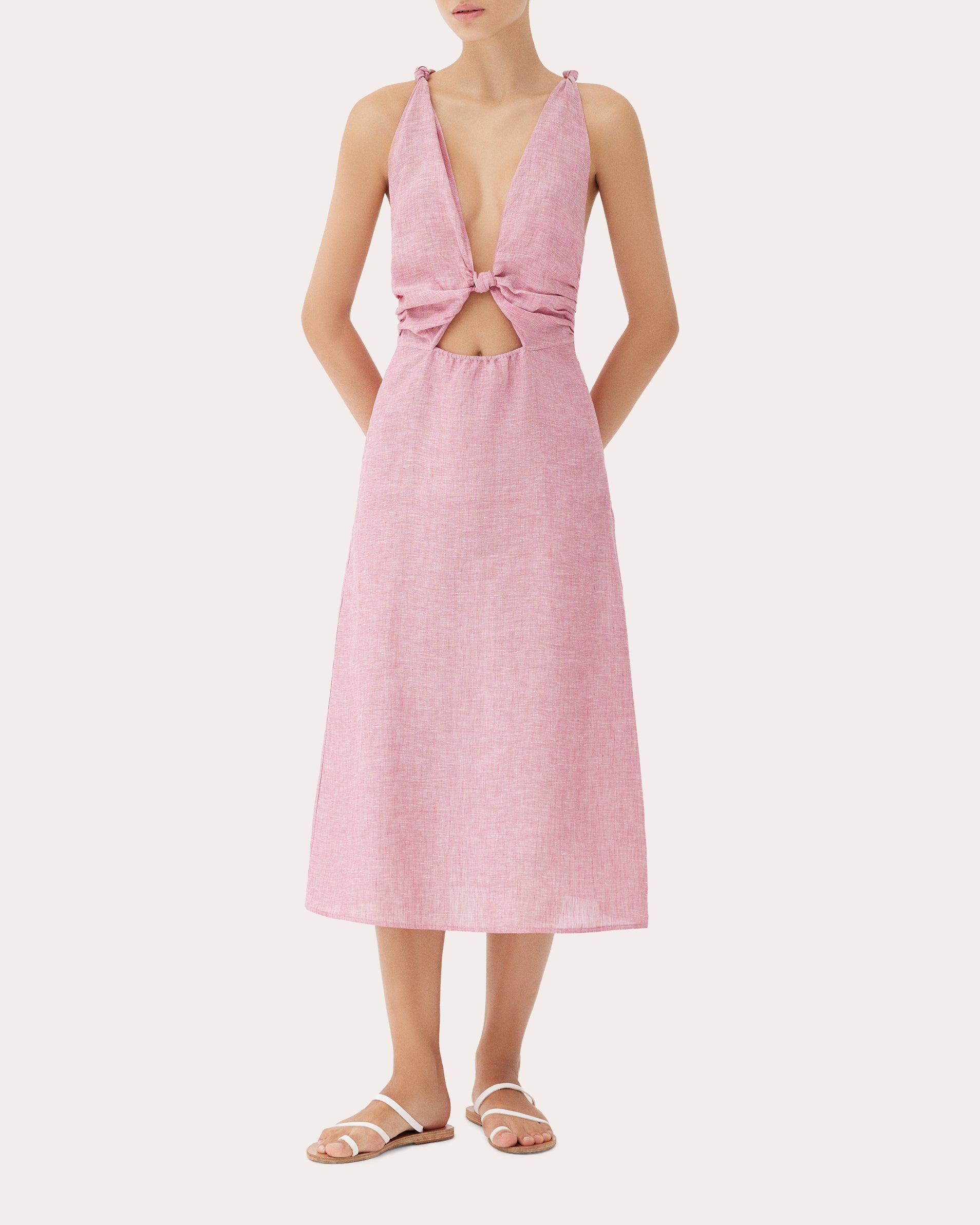 Dahlia Linen Cross-Back Dress
